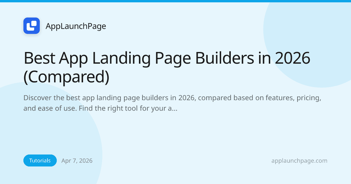 Best App Landing Page Builders in 2026 (Compared)