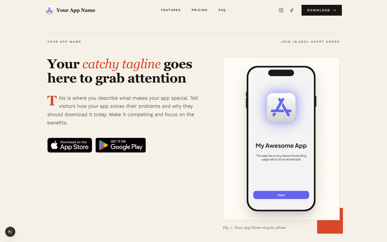 Folio template preview